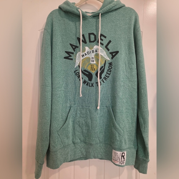 Roots Of Fight Green Mandela Long Walk To Freedom Hoodie Large NWT